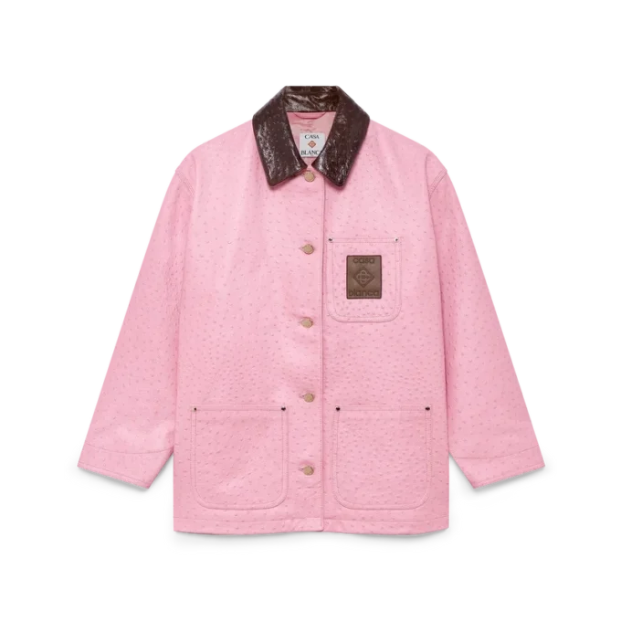 Abrigo de trabajo de cuero repujado