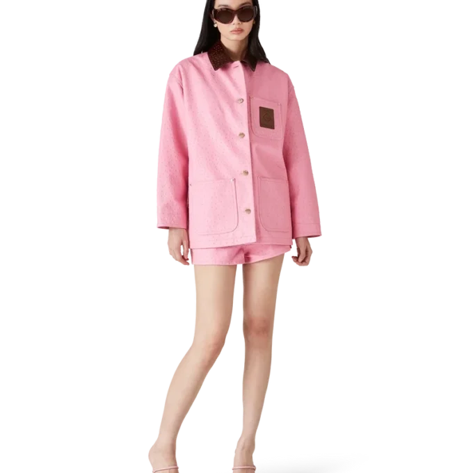 Abrigo de trabajo de cuero repujado