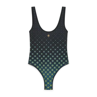 Bañador con monograma degradado en negro