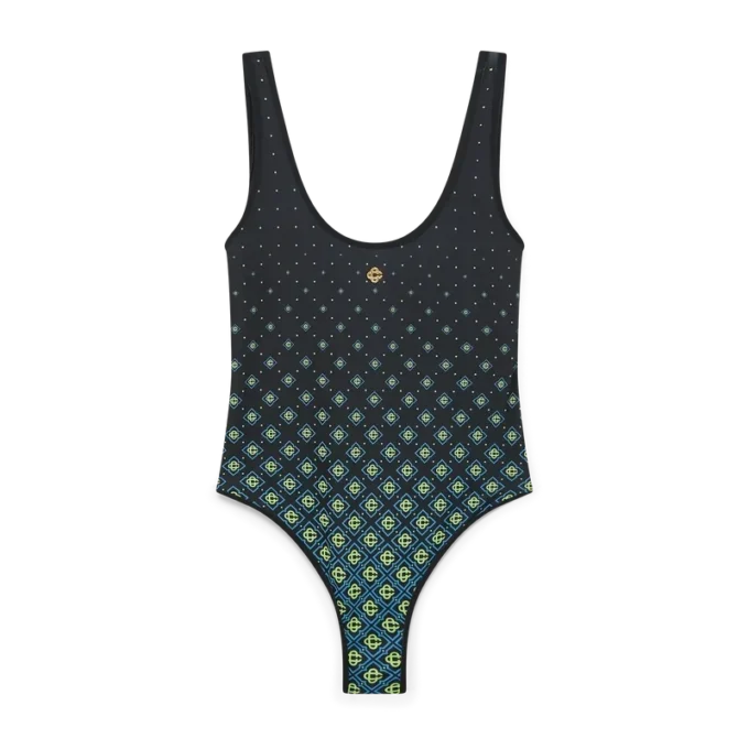 Bañador con monograma degradado en negro Bañador con monograma degradado en negro