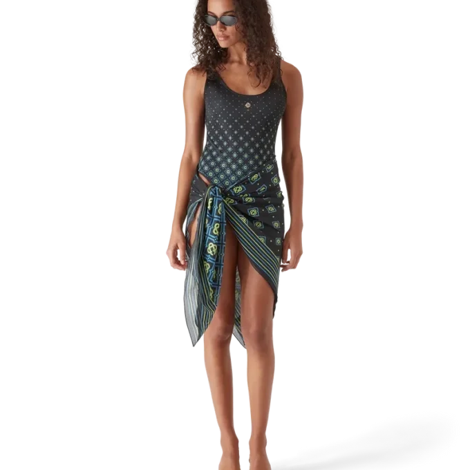 Bañador con monograma degradado en negro Bañador con monograma degradado en negro