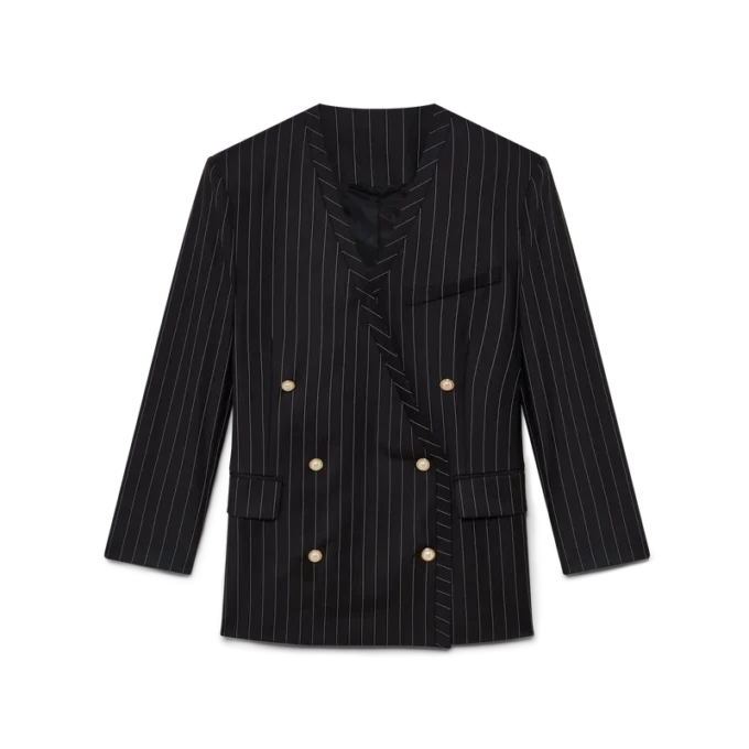 Blazer oversize de lana a rayas