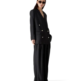 Blazer oversize de lana a rayas