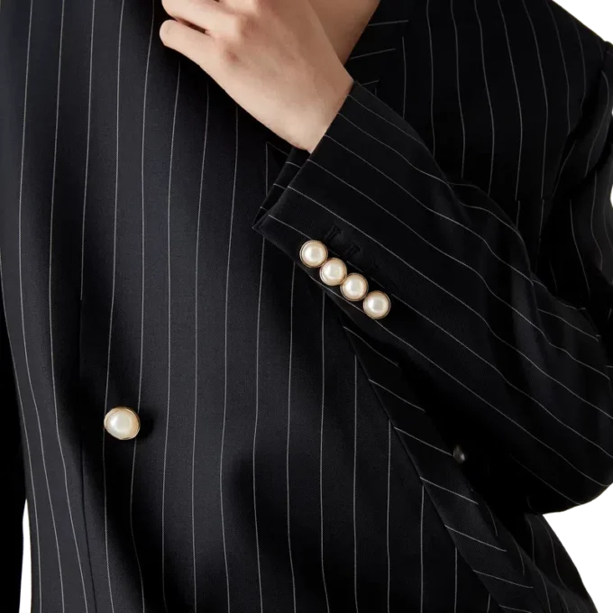 Blazer oversize de lana a rayas