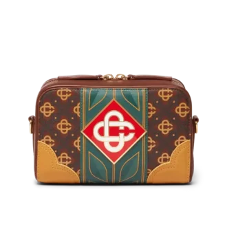 Bolso bandolera marrón con monograma