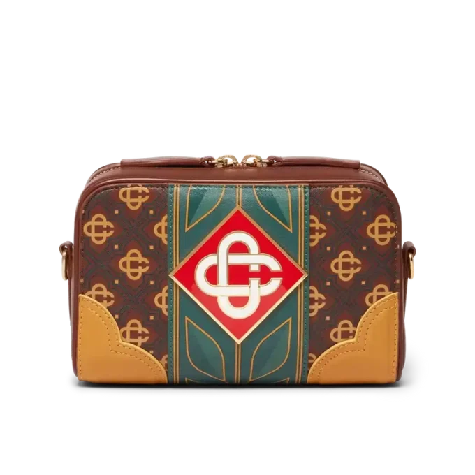 Bolso bandolera marrón con monograma Bolso bandolera marrón con monograma