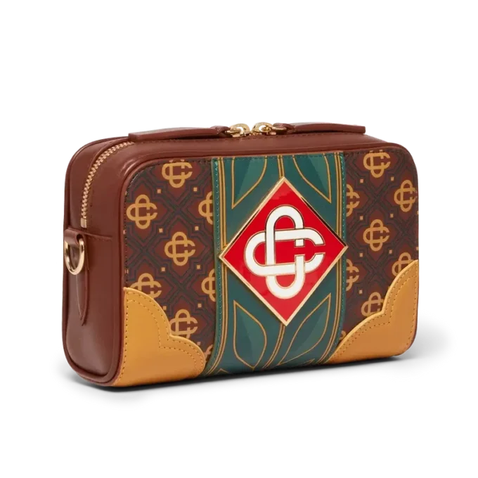 Bolso bandolera marrón con monograma Bolso bandolera marrón con monograma