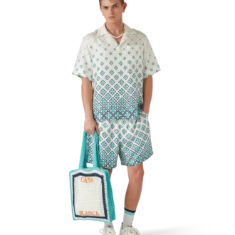 Bolso de ganchillo a rayas