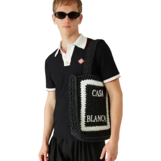 Bolso tote de rafia negro