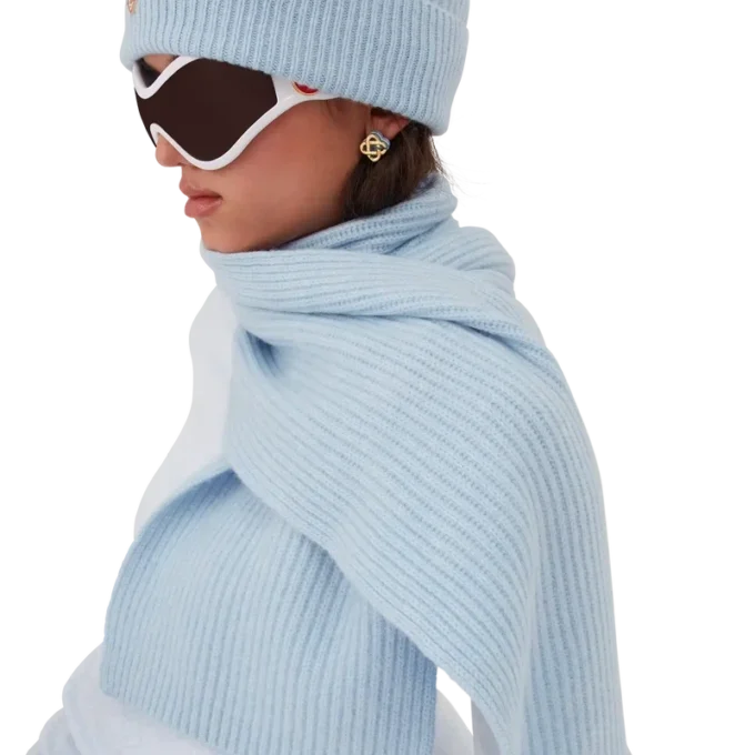 Bufanda de esquí de punto elástico de lana