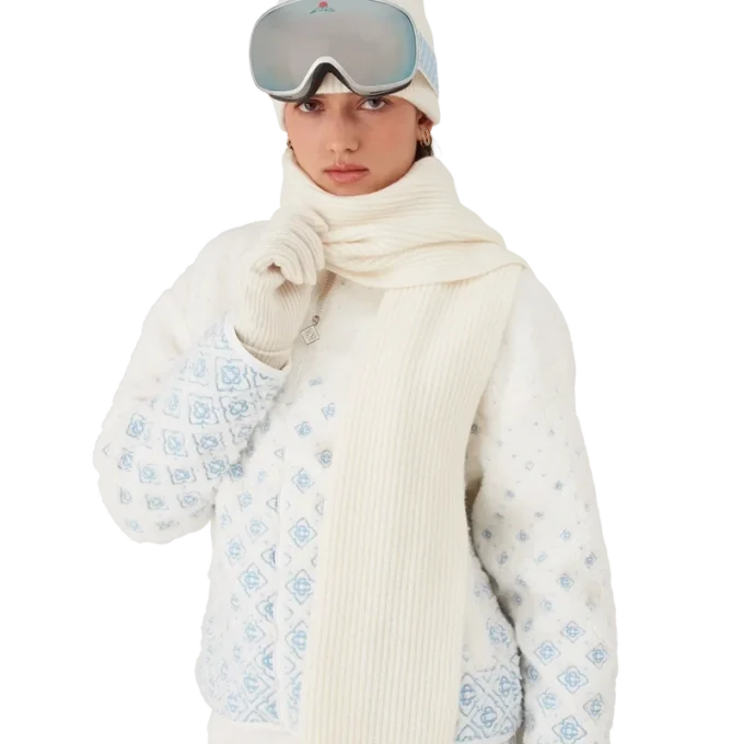 Bufanda de esquí de punto elástico de lana