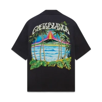 Camisa clásica de manga corta con estampado jacquard «Volcano»