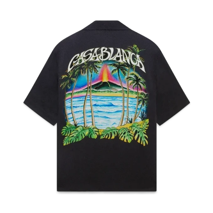 Camisa clásica de manga corta con estampado jacquard «Volcano»