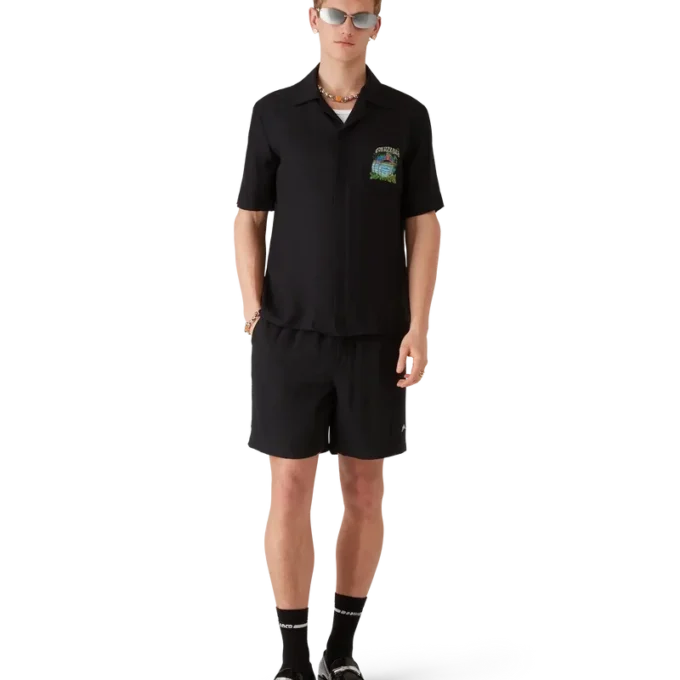 Camisa clásica de manga corta con estampado jacquard «Volcano»