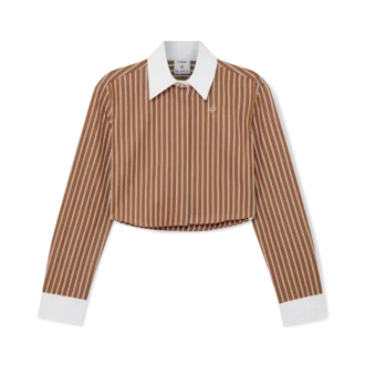 Camisa corta de manga larga a rayas