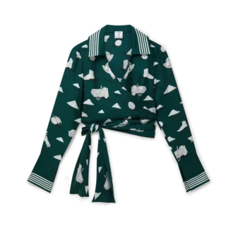 Camisa cruzada de seda «Metaphysical»