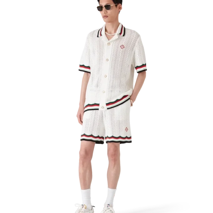 Camisa de croché de pantalón corto de algodón Montagne Ondulee Camisa de croché de pantalón corto de algodón Montagne Ondulee