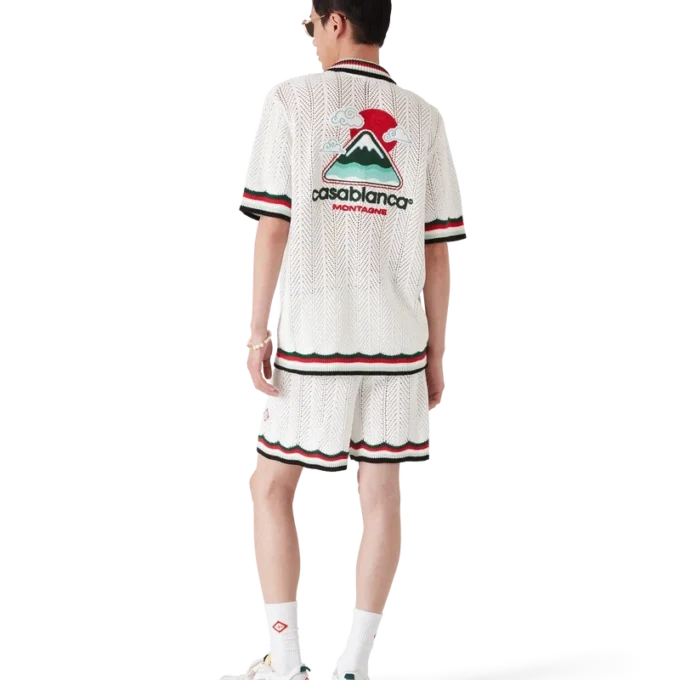 Camisa de croché de pantalón corto de algodón Montagne Ondulee Camisa de croché de pantalón corto de algodón Montagne Ondulee
