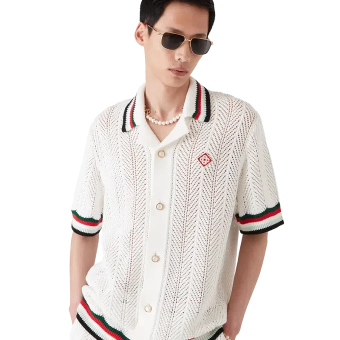 Camisa de croché de pantalón corto de algodón Montagne Ondulee Camisa de croché de pantalón corto de algodón Montagne Ondulee