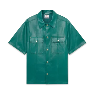 Camisa de cuero de manga corta