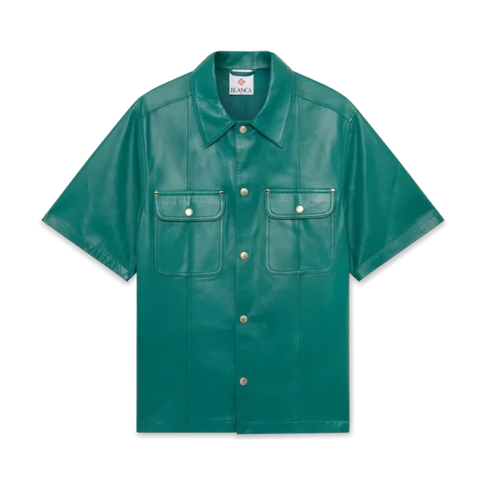 Camisa de cuero de manga corta