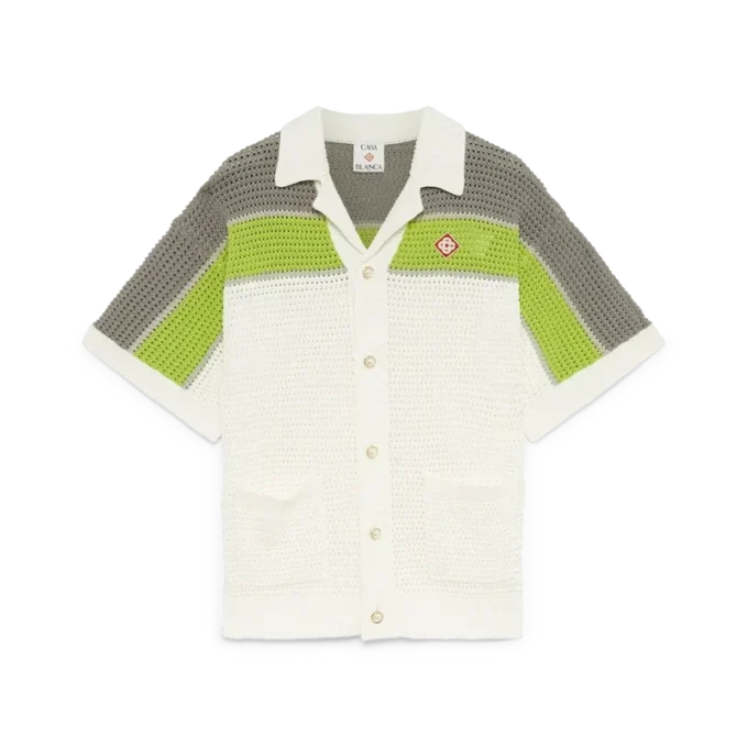 Camisa de ganchillo a rayas