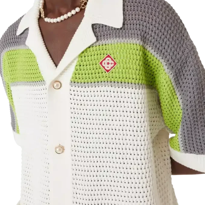 Camisa de ganchillo a rayas