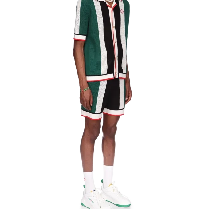 Camisa de malla a rayas