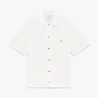 Camisa de malla de manga corta blanca