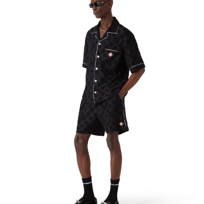 Camisa de manga corta con monograma de rizo