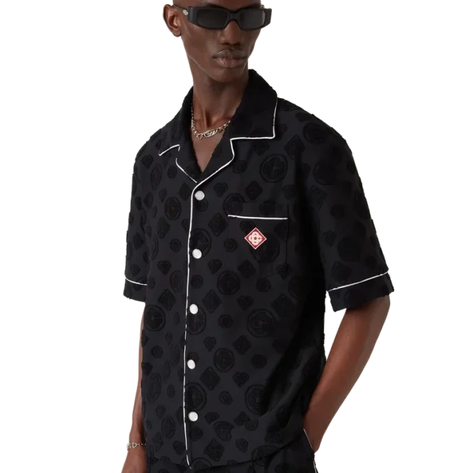 Camisa de manga corta con monograma de rizo