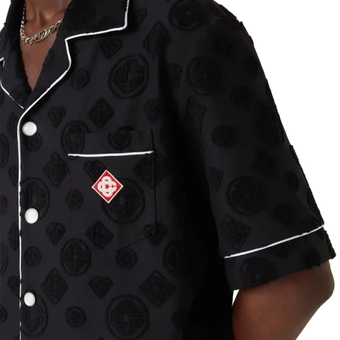 Camisa de manga corta con monograma de rizo