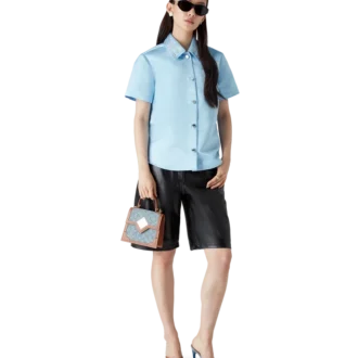 Camisa de manga corta de satén