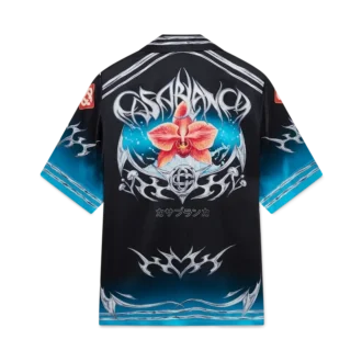 Camisa de manga corta de satén de seda Blades