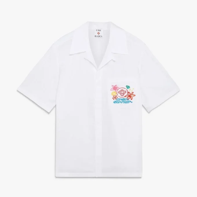 Camisa de pantalón corto bordada «Collage D’icones Graphiques»