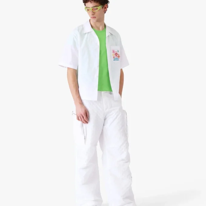 Camisa de pantalón corto bordada «Collage D’icones Graphiques»