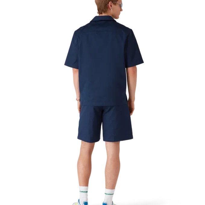 Camisa de pantalón corto con monograma azul marino Camisa de pantalón corto con monograma azul marino