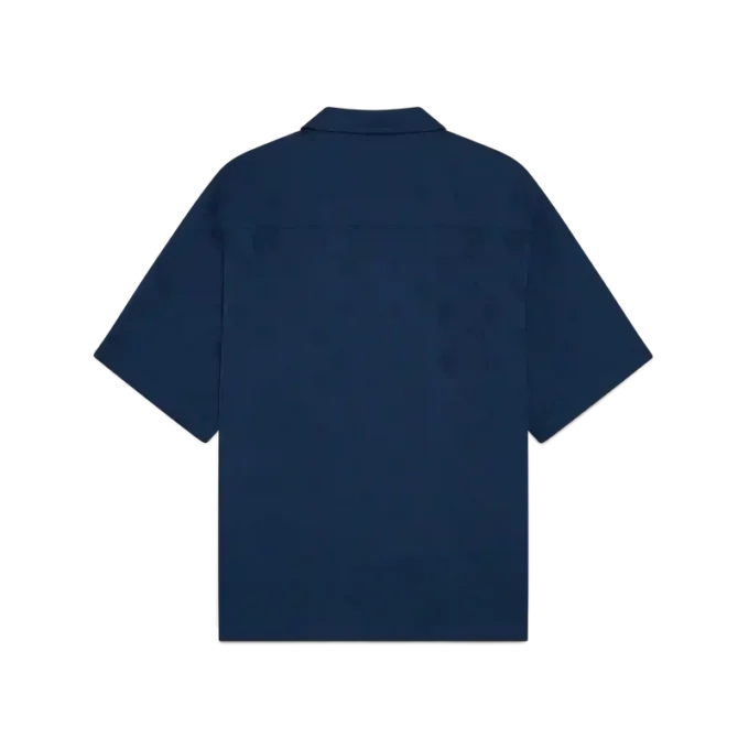 Camisa de pantalón corto con monograma azul marino Camisa de pantalón corto con monograma azul marino