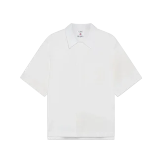 Camisa de pantalón corto con monograma en blanco