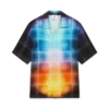 Camisa de pantalón corto de mezcla de viscosa con estampado de cuadros degradados Camisa de pantalón corto de mezcla de viscosa con estampado de cuadros degradados