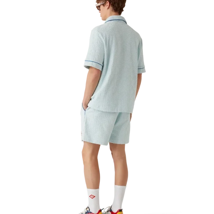 Camisa de pantalón corto de rizo con monograma