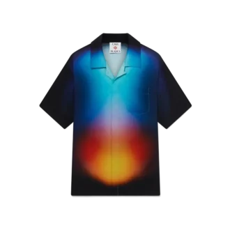 Camisa de pantalón corto de seda con estampado degradado