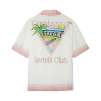Camisa de seda de manga corta con el icono del club de tenis