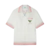 Camisa de seda de manga corta con el icono del club de tenis