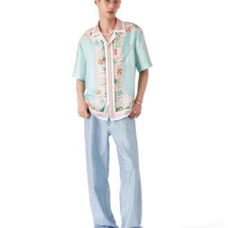 Camisa de seda de manga corta Copacabana