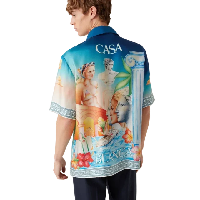 Camisa de seda de manga corta Le Plongeon