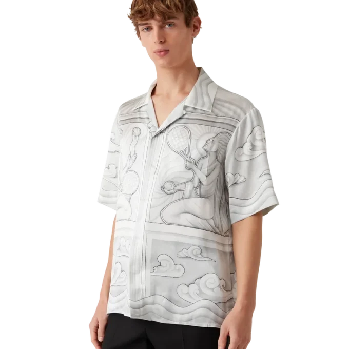 Camisa de seda de manga corta Sacred Stone