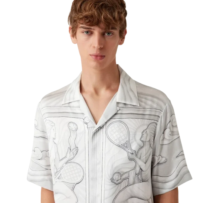 Camisa de seda de manga corta Sacred Stone