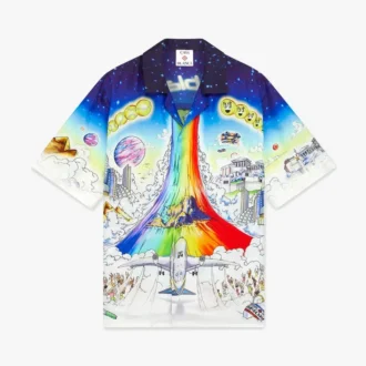 Camisa de seda de manga corta Solid Grooves