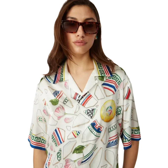 Camisa de seda de pantalón corto Le Vase Brise